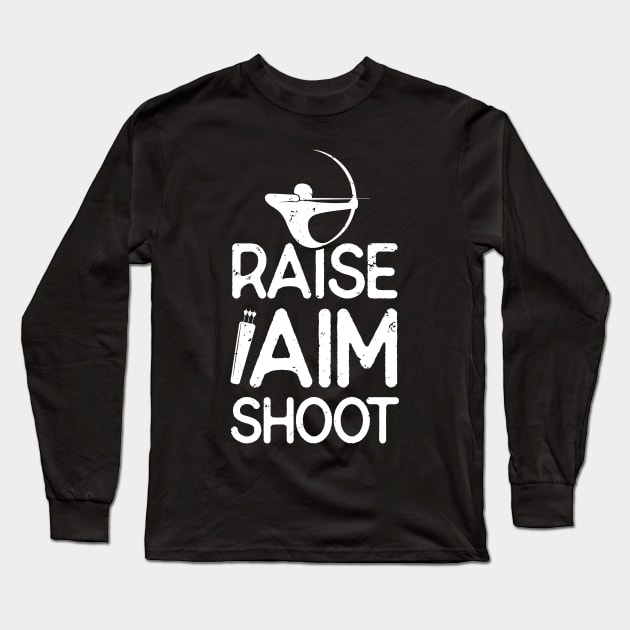 Raise Aim Shoot Long Sleeve T-Shirt by PixelArt